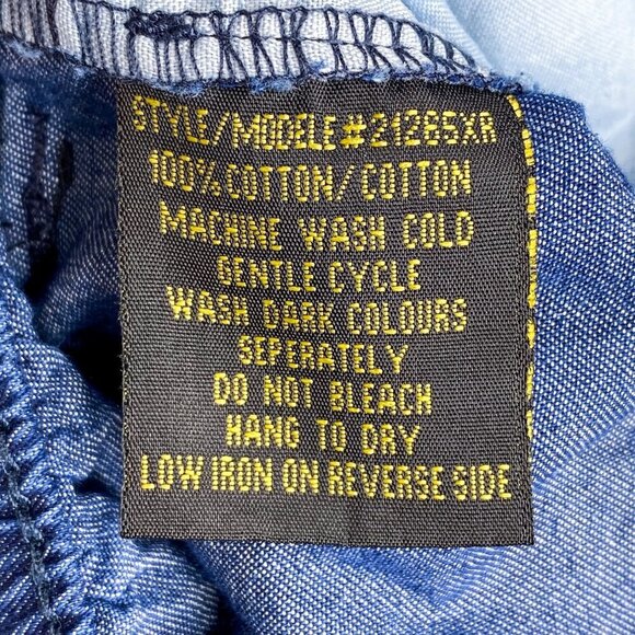 Vintage 90s TAXI 2X High Waisted Paper Bag Blue Chambray Jeans Loose Fit - Picture 6 of 6